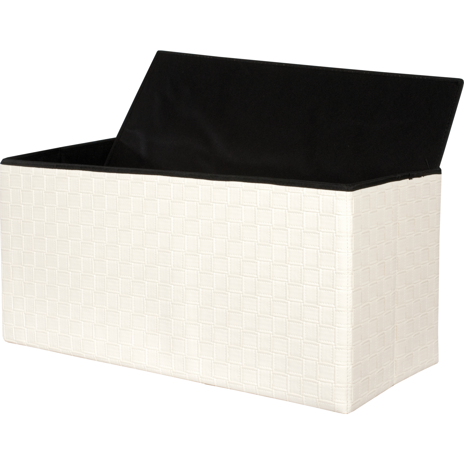 VESTIAMO CASA - Pouf contenitore beige in ecopelle richiudibile - 76x38 cm